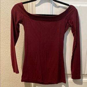 Elegant Burgundy Off-Shoulder Top